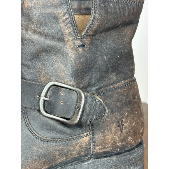 Frye Veronica Bootie Women's Brown Size 8.5 Leather Moto Boots Patina Cowgirl - Picture 2 of 11